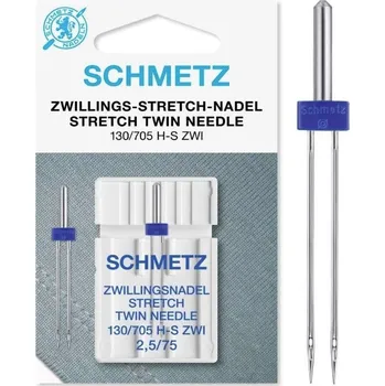 L518 DVOJJEHLA Schmetz 705 H-ZWI STRETCH - 75/2,5 - rozteč 2,5mm