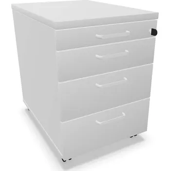 Zásuvkový kontejner Kontejner pojízdný, 4 zásuvky, barva světle šedá, v x š x h: 600 x 430 x 600 mm