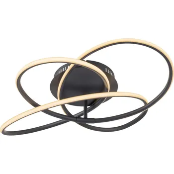 Globo 67201S-30 PANDA - Stropní LED lustr v černé barvě, 30W, Ø 60cm, 3000K (Moderní stropní LED svítidlo)