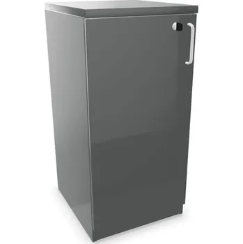 Policová skříň Kancelářská skříň - dveře jednokřídlé v x š x h: 825 x 400 x 445 mm, barva tmavě šedá