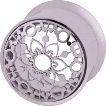 Náušnice Wildcat Ocelový tunel Wildcat Silver mandala Velikost: 12 mm