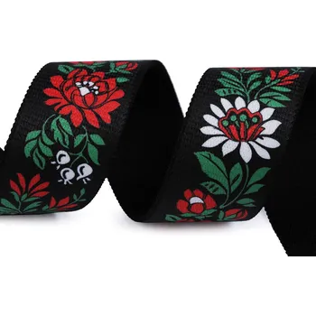 Pruženka folklor šíře 40 mm, barva 3 černá
