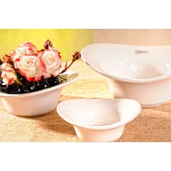 Váza Paramit Laura aranžovací miska bílá 12 cm