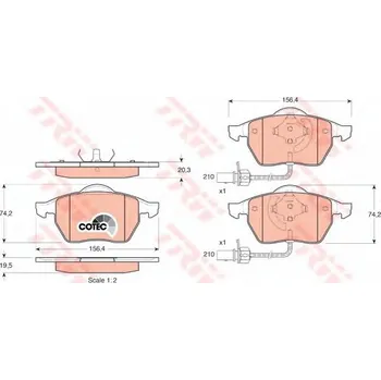 Brzdová destička Sada brzdových destiček, kotoučová brzda TRW GDB1307