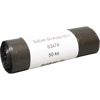 Pytle na odpadky Pytel/sáček do koše HDPE 63x74cm(60litrů), černý/1 role - 50sáčků