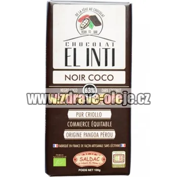 Cukrovinka Salute Livi Hořká čokoláda s kokosem 63% kakaa 100 g