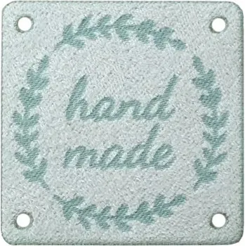 Nášivka Štítek hand made mint 30x30mm (Štítek hand made mint 30x30mm)