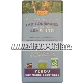 Cukrovinka Mléčná čokoláda BIO 46% kakaa 100g Salute Livi
