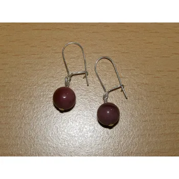 Drahý kámen Jaspis mookait - Náušnice - kuličky - knu29