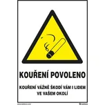 Walteco Kouření povoleno, Kouření vážně škodí 148x210mm, formát A5, samolepka Množství: 1 ks