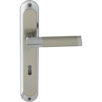 Dveřní kování Walteco Klika SPRING Economy, zámek BB, rozteč 72mm, chrom/nikl