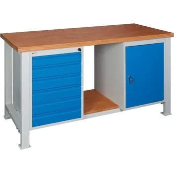 Průmyslová sponka Dílenský stůl 1500 mm M6+M1, buková překližka + doprava zdarma