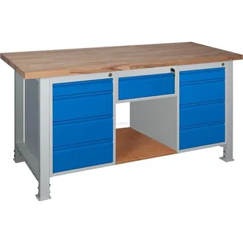 Průmyslová sponka Stavitelný dílenský stůl 1700mm 2xM4+Z1, buková spárovka + doprava zdarma