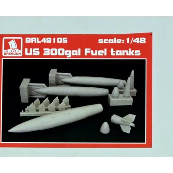 Plastikový model Brengun 1/48 US 300gal Fuel tanks (resin set)