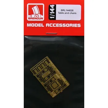 Plastikový model Brengun 1/144 Table and chairs (PE set)