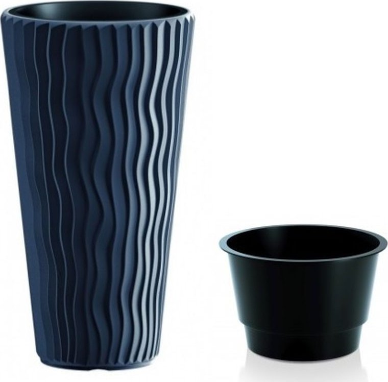 Prosper Plast DPSA300 Vaso Slim Grigio Pietra 29.5 X 52 Cm - Design Salvaspazio Per Esterni E Interni - 3