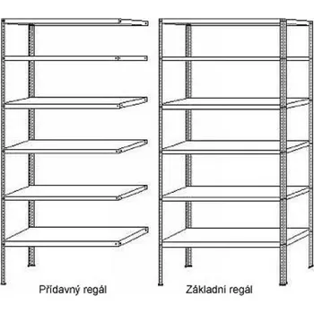 Dílenský regál Přístavný regál 2500x1000x300, 6 polic + doprava zdarma