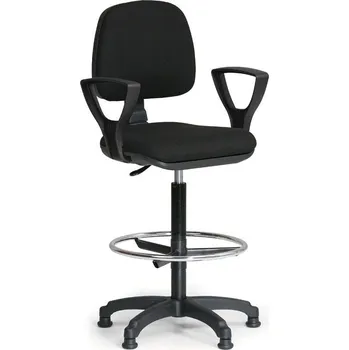 Kovo Praktik Kancelářská židle MILANO s opěrným kruhem a područkami, černá + doprava zdarma