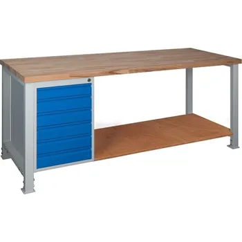 Průmyslová sponka Stavitelný dílenský stůl 2000 mm M6, buková překližka + doprava zdarma