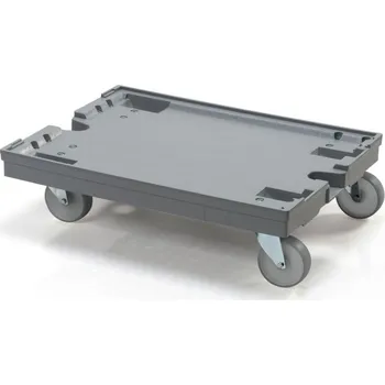 Paletový vozík Plastový vozík na přepravky 800x600, 2+2 gumová kola + doprava zdarma