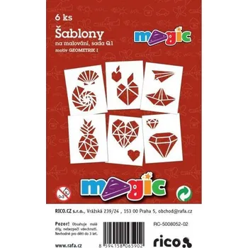 Šablony na malování 6 ks - sada "Q1", Geometrik I