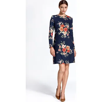 Dámské šaty Dámské šaty OS25 - Colett tm.modrá s květy 36