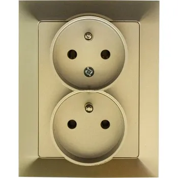 Stavebniny Timex Dvojzásuvka OPUS premium šampaň