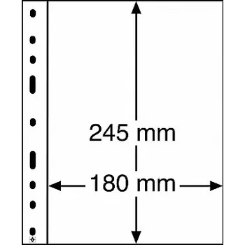 Obal pro sběratelský předmět Plastové listy Leuchtturm OPTIMA Classic 245mm, černé - 10 ks