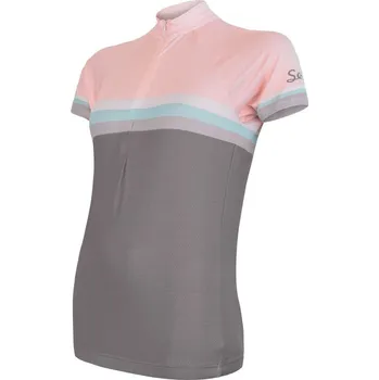 cyklistický dres Sensor Cyklo Summer Stripe W šedý/růžový L
