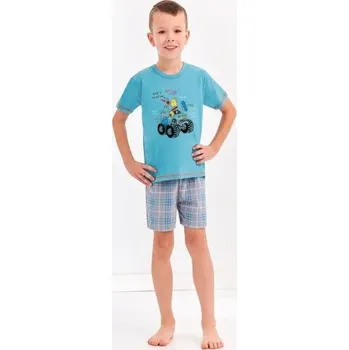 Chlapecké pyžamo Taro, chlapecké pyžamo 393-Franek, krátký rukáv, modrá, vel. 122