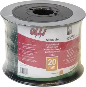 Ohradník Zelená ohradníková páska SHOCKTEQ OLLI 20 mm/200 m vyztužené okraje odpor 0,91 Ohm/m