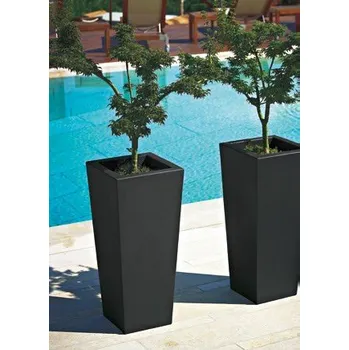 Květináč EURO 3 PLAST S.p.A. Venkovní květináč KIAM - 2499, Rozměry 40 (cm. 40 x 40 x 90 h.) lt. 20, Barva (official) Bílá