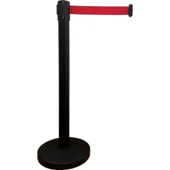 HOTELUM Pásková zábrana RBB23-BLACK s červeným pásem, černé provedení RBB23-BLACK
