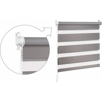 Roleta ZEBRA-SHOP Roleta DEN A NOC / MINI / CHIC / BÉŽOVO ŠEDÁ / DN 6005 Barva mechanizmu: bílá, Výška: 150, Šířka: 30