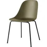 Audo Copenhagen Židle Harbour Side Chair, black tube base / olive