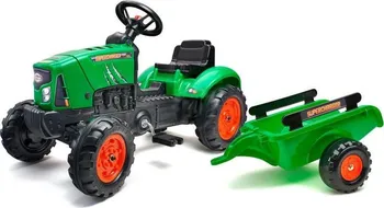 Dětské šlapadlo Falk Šlapací traktor SuperCharger s vlečkou zelený