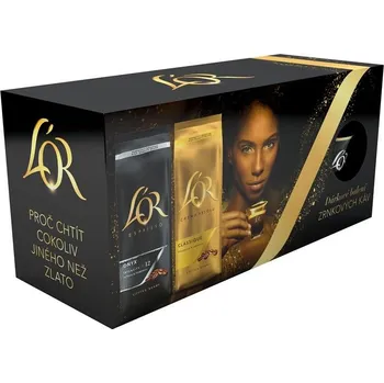 Káva L'OR Onyx a Classique zrnková 2 x 500 g + hrnek