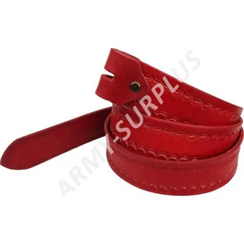 Opasek ČESKÝ VÝROBCE Opasek kožený zdobený bez spony (přezky) - vzor 10 (ruční výroba) červená 93 cm