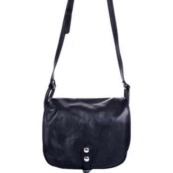 Kabelka IL GIGLIO Dámská kožená klopnová kabelka 589 černá