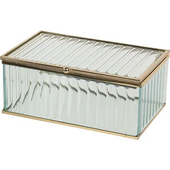 Šperkovnice Šperkovnice ze vzorovaného skla se zlatým lemem Heloise - 17*10*7 cm