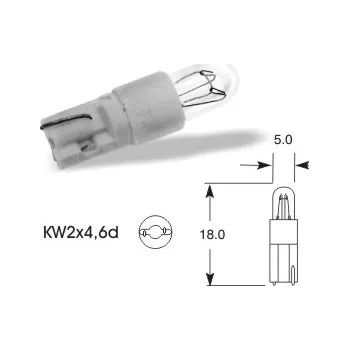 Autožárovka 24V 1,2W plast KW2 x 4,6d, Elta