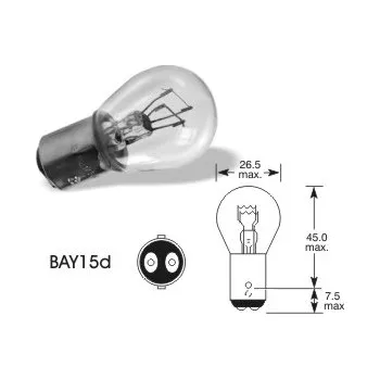 Autožárovka 12V 21-5W BaY15d, oranžová, Elta