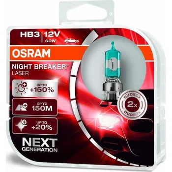 Autožárovka OSRAM Night Breaker Laser HB3 12V 60W P20d 2ks