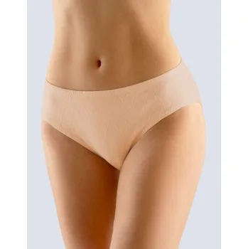 Dámské oblečení GINA dámské kalhotky klasické žakár, širší bok, šité, jednobarevné 10225P tělová 38/40