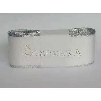 Stuha Stuha taftová 40mm s rexorem bílá+stříbro