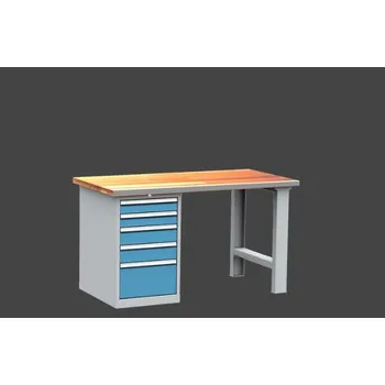 Průmyslová sponka dílenský stůl DPS 1923 s oplechovanou přední hranou desky, kontejner + doprava zdarma