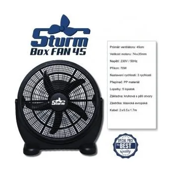 Domácí ventilátor Cirkulační ventilátor STURM BOXFAN, průměr 45cm (Plastový cirkulační ventilátor Sturm BoxFan, průměr 45 cm. Polohovatelný, tichý, výkonný.)
