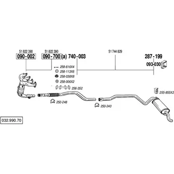 Výfuková trubka výfuková trubka střední Bosal 740-003
