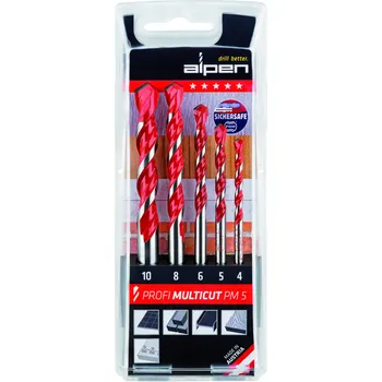 Vrták Alpen Drills Multicut 4/5/6/8/10 mm 5 ks