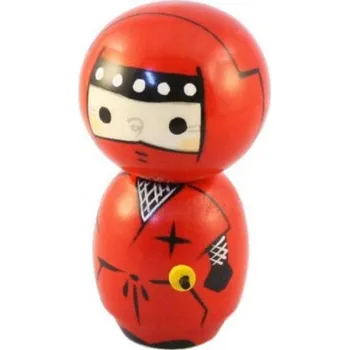 Japonská panenka Kokeshi Ninja Red 12 cm